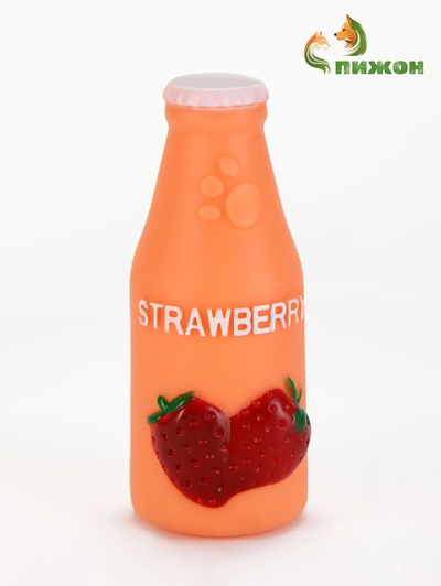 Игрушка для собак Strawberry, 13 см, пищащая, латекс, оранжевая