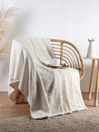 Плед «Этель» Zig-zag, 200×220 см,100% п/э, корал-флис, молочный - Фото 4