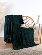 Плед «Этель» Zig-zag, 180×200 см,100% п/э, корал-флис, изумрудный - Фото 4