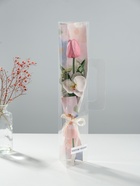 Букет из мыльных лепестков для ванны «Тюльпан с орхидеей», подарочный, розовый, 8.5×7.4×38.6 см - Фото 1