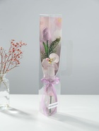 Букет из мыльных лепестков для ванны «Тюльпан с орхидеей», подарочный, сиреневый, 8.5×7.4×38.6 см - Фото 1