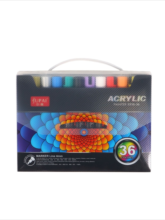 Набор маркеров акриловых, 36 цветов, пулевидный наконечник 4 мм - Фото 1