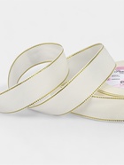 Лента репсовая, с золотым люрексом, 25 мм, 23±1 м, молочная №008 - Фото 2