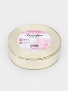 Лента репсовая, с золотым люрексом, 25 мм, 23±1 м, молочная №008 - Фото 3