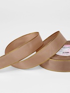 Лента репсовая, с золотым люрексом, 25 мм, 23±1 м, бежевая №173 - Фото 2