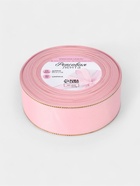 Лента репсовая, с золотым люрексом, 40 мм, 23±1 м, светло-розовая №004 - Фото 3