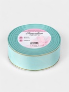 Лента репсовая, с золотым люрексом, 40 мм, 23±1 м, светло-голубая №013 - Фото 3