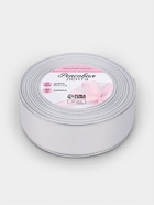 Лента репсовая, с серебряным люрексом, 40 мм, 23±1 м, белая №001 - Фото 2