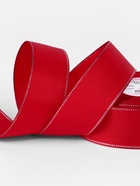 Лента репсовая, с серебряным люрексом, 40 мм, 23±1 м, красная №026 - Фото 2