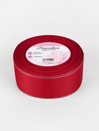 Лента репсовая, с серебряным люрексом, 40 мм, 23±1 м, красная №026 - Фото 3