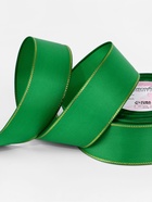 Лента репсовая, с золотым люрексом, 40 мм, 23±1 м, зелёная №019 - Фото 2