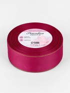 Лента репсовая, с золотым люрексом, 40 мм, 23±1 м, ярко-розовая №028 - Фото 3