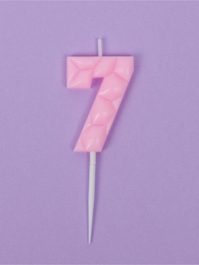 Свеча для торта «Цифра 7», светло-розовая (комплект 3 шт)