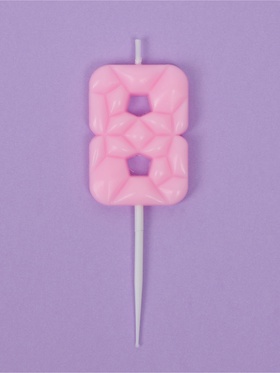 Свеча для торта «Цифра 8», светло-розовая (комплект 3 шт)