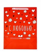 Пакет подарочный бархатный, упаковка, «С любовью», бархат, L 31 х 40 х 11.5 см - Фото 5