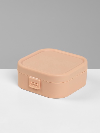 Шкатулка-органайзер для хранения украшений, 9×9×3.8 см, розовая
