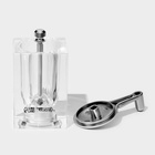 Набор для специй Magistro Glace, 2 предмета: мельница с ручкой, солонка, акрил, прозрачный - Фото 13