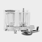 Набор для специй Magistro Glace, 2 предмета: мельница с ручкой, солонка, акрил, прозрачный - Фото 3