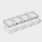 Набор ёмкостей для специй на подставке Magistro Glace, 8 предметов: контейнер 200 мл 4 шт., ложка 4 шт., акрил, прозрачный - Фото 3