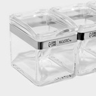 Набор ёмкостей для специй на подставке Magistro Glace, 8 предметов: контейнер 200 мл 4 шт., ложка 4 шт., акрил, прозрачный - Фото 4