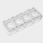 Набор ёмкостей для специй на подставке Magistro Glace, 8 предметов: контейнер 200 мл 4 шт., ложка 4 шт., акрил, прозрачный - Фото 5