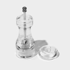 Мельница для специй Magistro Glace, 13.9 см, 30 мл, керамический механизм, акрил, прозрачная - фото 33091367