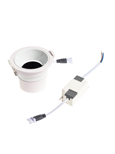 Светильник светодиодный, встраиваемый, поворотный, 6 Вт, 4000К, с драйвером, D75, белый