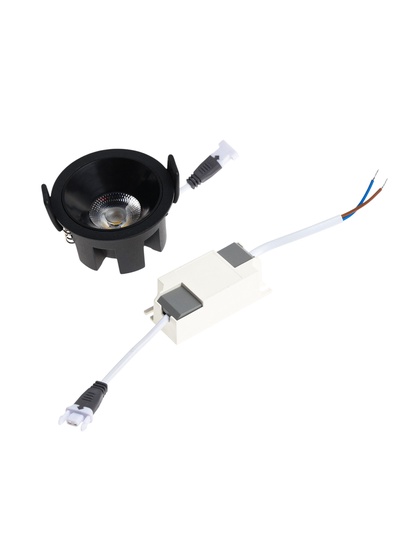 Светильник светодиодный, встраиваемый, 6 Вт, 4000К, с драйвером, D65, чёрный