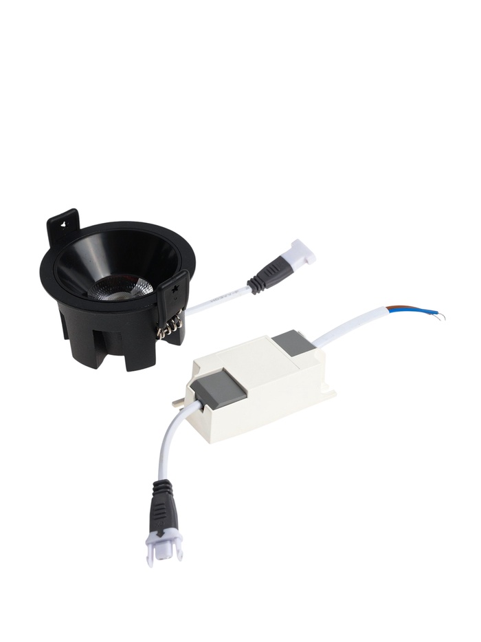 Светильник светодиодный, встраиваемый, 6 Вт, 6500К, с драйвером, D65, чёрный