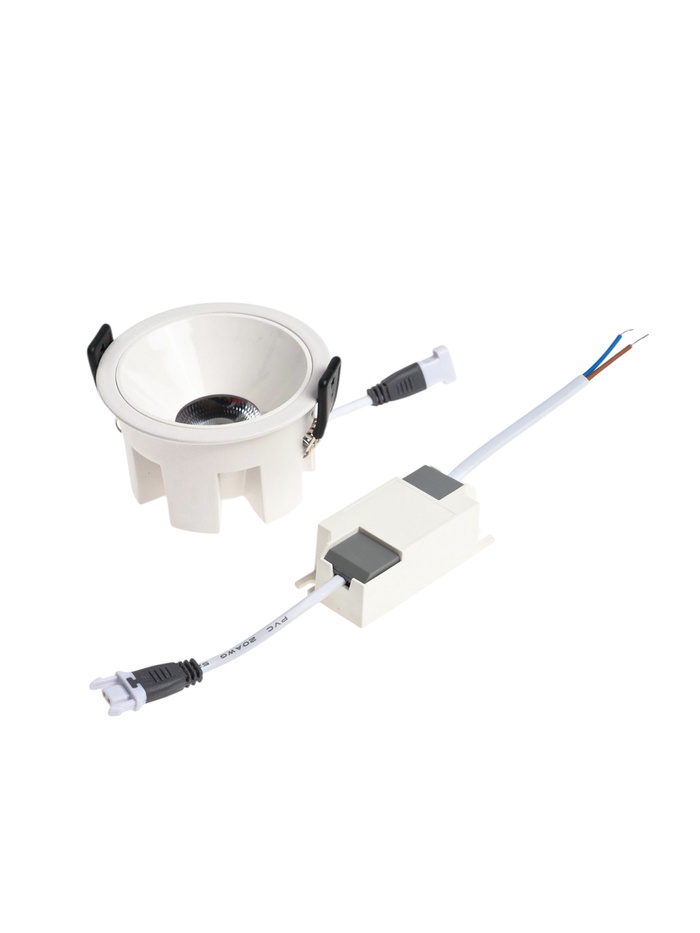 Светильник светодиодный, встраиваемый, 12 Вт, 6500К, с драйвером, D65, белый