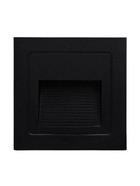 Встраиваемый светильник для лестницы, IP65, 3 Вт, 6500К, 68×68 мм, квадратный, чёрный, свечение холодное белое - Фото 3