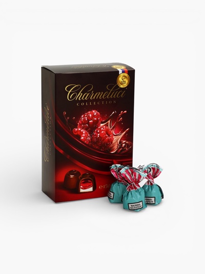 Подарочные конфеты в тёмном шоколаде с малиной, 150 г