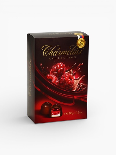 Подарочные конфеты в тёмном шоколаде с малиной, 150 г
