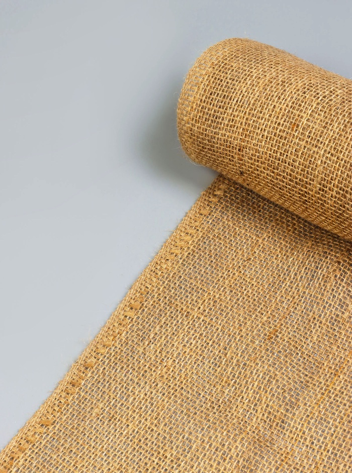 Джут натуральный, 1.1×5 м, плотность 260 г/м², плетение 35×30 нитей, Greengo - Фото 1