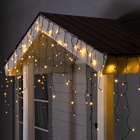 УЦЕНКА Гирлянда «Бахрома», 3×0.6 м, IP44, УМС, тёмная нить, 100 LED, свечение тёплое белое, мерцание, 24 В - фото 14765398