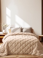 Покрывало «Этель» 260×240±5 см, велюр, бежевое - Фото 2