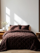 Покрывало «Этель» 260×240±5 см, велюр, коричневое - Фото 2