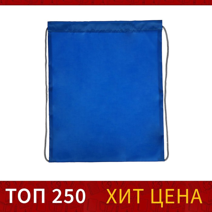 Мешок для обуви 420 х 340 мм, Calligrata "Стандарт", (мягкий полиэстер, плотность 210 D), синий - Фото 1