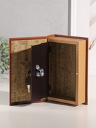 Шкатулка книга - сейф «Даниэль Дефо. Робинзон Крузо», дерево, искусственная кожа, тиснение, 21×13×5 см - Фото 4