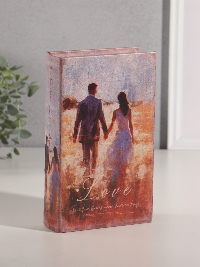 Шкатулка книга-сейф «Любовь» дерево, искусственная кожа, 21×13×5 см - Фото 1