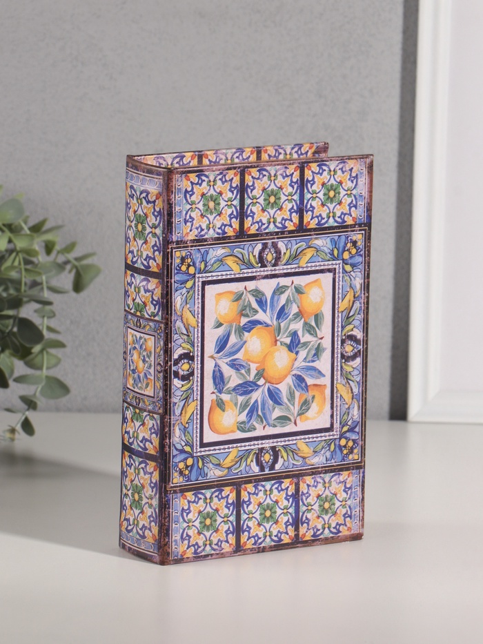 Шкатулка книга - сейф «Солнечные лимоны» дерево, искусственная кожа, 21×13×5 см - Фото 1