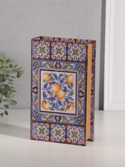 Шкатулка книга - сейф «Солнечные лимоны» дерево, искусственная кожа, 21×13×5 см