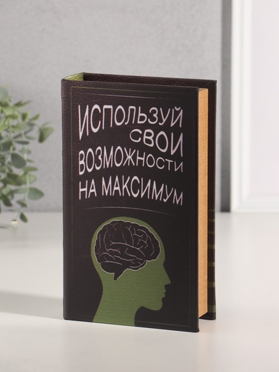 Шкатулка книга-сейф «Саморазвитие», дерево, искусственная кожа, 21×13×5 см