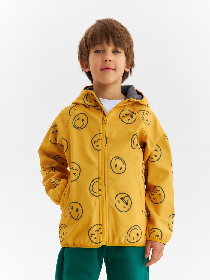 Ветровка на флисе детская KAFTAN «Смайл», рост 104 см, жёлтая - Фото 1