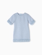 Платье нарядное для девочки MINAKU: PartyDress, с перьями, голубое, рост 104-110 см - Фото 9