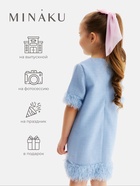 Платье нарядное для девочки MINAKU: PartyDress, рост 116-122 см, голубое - Фото 2