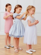 Платье нарядное для девочки MINAKU: PartyDress с перьями, розовое, рост 128 см - Фото 13