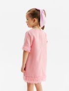 Платье нарядное для девочки MINAKU: PartyDress с перьями, розовое, рост 134 см - Фото 7