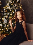 Платье нарядное для девочки MINAKU: PartyDress с рукавами, чёрное, рост 110-116 см - Фото 5