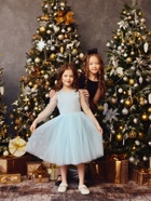 Платье нарядное для девочки MINAKU: PartyDress, голубое, рост 98-104 см - Фото 4